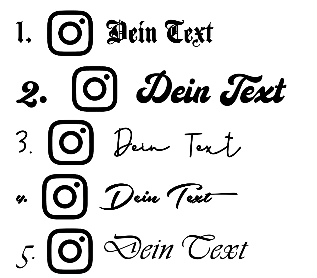 Instagram Wunschname Sticker 15cm Aufkleber Auto Motorrad Boot LKW