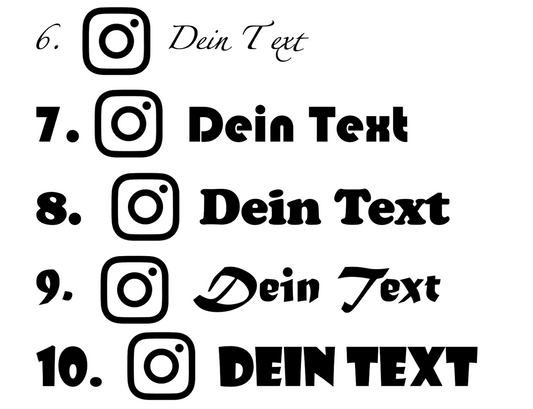 Instagram Wunschname Sticker 15cm Aufkleber Auto Motorrad Boot LKW